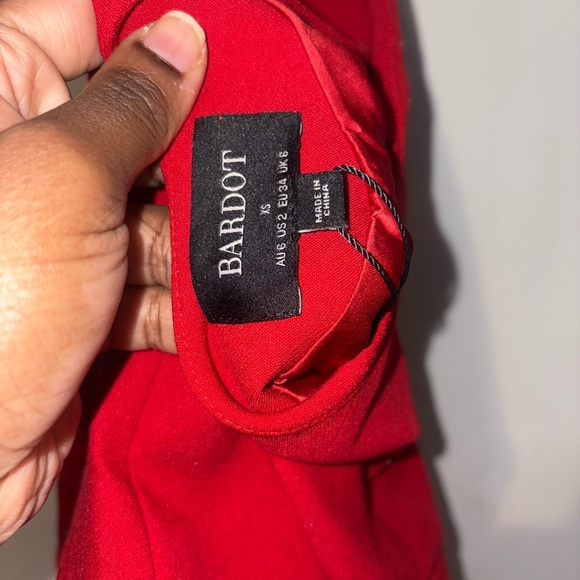 Bardot Red Backless Halter Dress - Picture 3 of 7